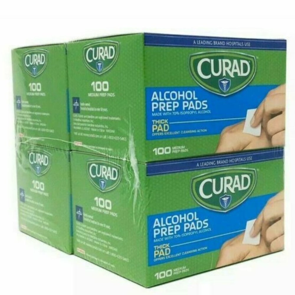 Curad Alcohol Prep Pads Mini Medium (4 Boxes) 400
